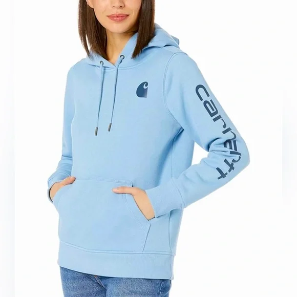 Carhartt Graphic Sweatshirt Hoodie Women’s Size Small Loose Fit From Fall 2022 - Picture 2 of 10